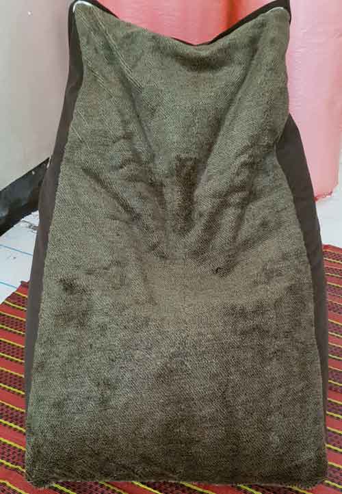 Esupersave เก้าอี้ Beanbag ทรงแซนวิช  ผ้าขนสีน้ำตาล